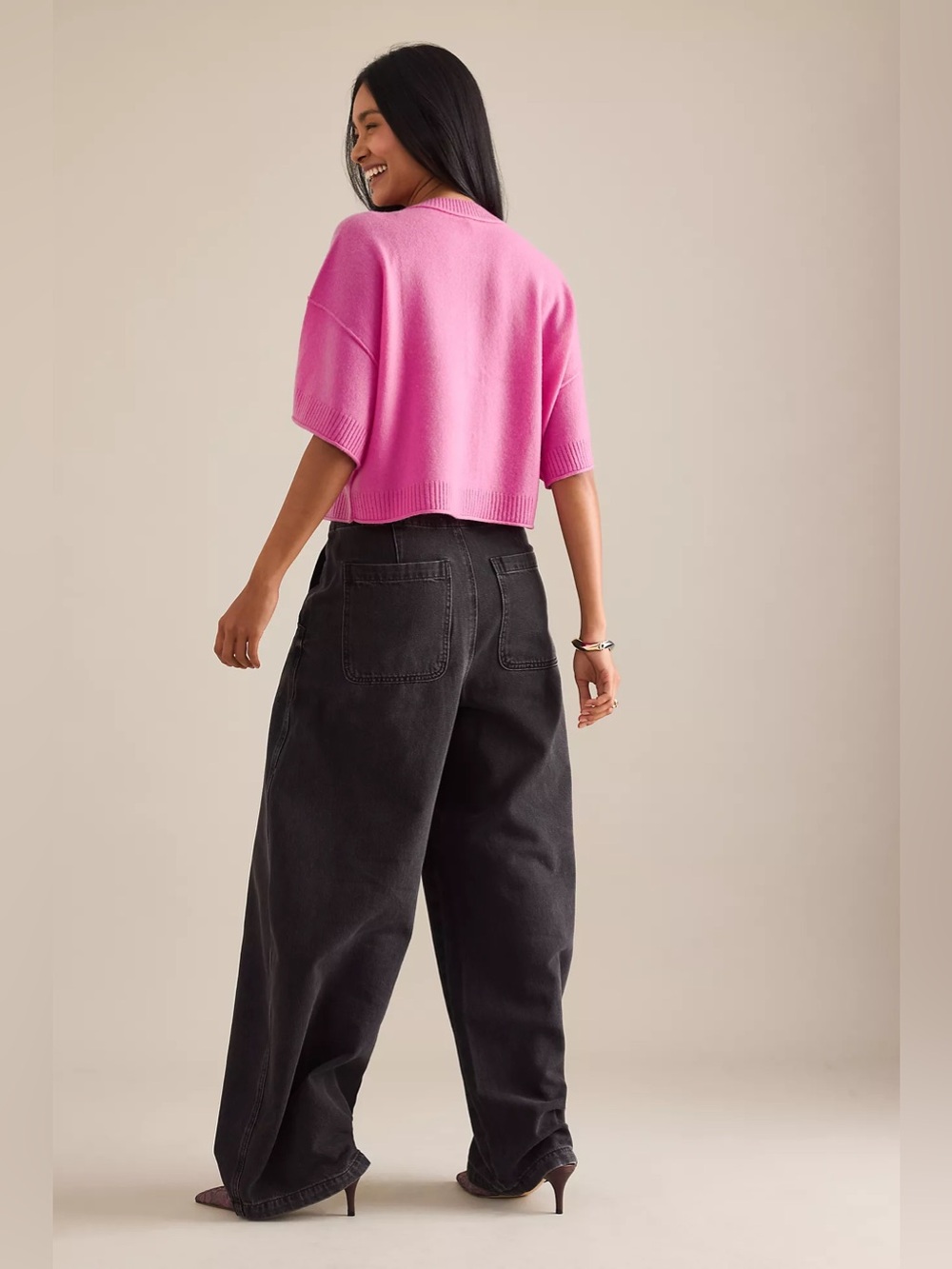 Anthropologie The Goldie Crew-Neck Cashmere Jumper: Cardigan Edition NWT - Picture 2 of 14